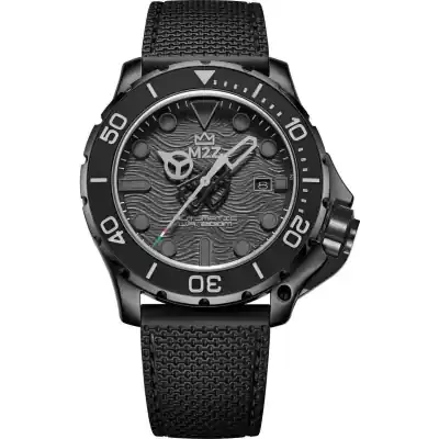 M2Z Diver 200 Sapphire Glass Black Strap Black Dial Automatic Diver's 200-009 200M Men's Watch