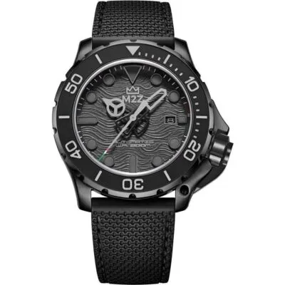 M2Z Diver 200 Sapphire Glass Black Strap Black Dial Automatic Diver's 200-009 200M Men's Watch