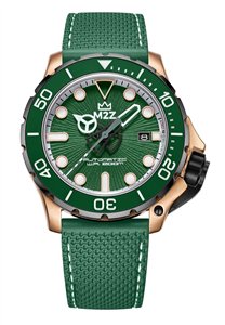 M2Z Diver 200 Sapphire Glass Green Strap Green Dial Automatic Diver's 200-010 200M Men's Watch