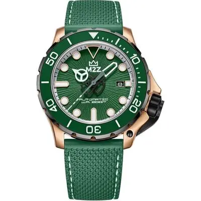 M2Z Diver 200 Sapphire Glass Green Strap Green Dial Automatic Diver's 200-010 200M Men's Watch