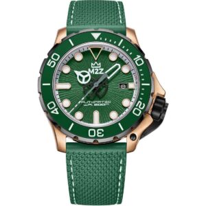 M2Z Diver 200 Sapphire Glass Green Strap Green Dial Automatic Diver's 200-010 200M Men's Watch