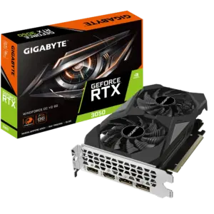 GIGABYTE nVidia GeForce RTX 3050 Windfore OC - 6GB GDDR6; 96-Bit Memory Bus; PCI Express 4.0; 2x HDMI; 2x DisplayPort.