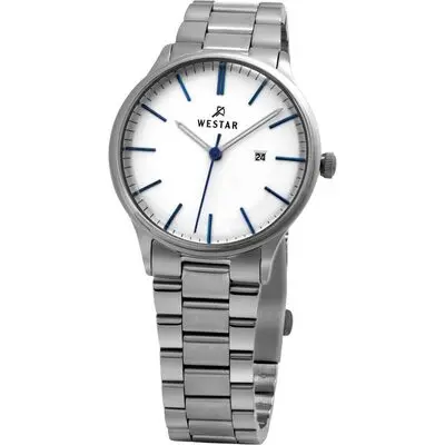 Westar Profile Stainless Steel White Dial Quartz 40182STN407 Women's Watch