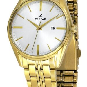 Westar Profile Gold Tone Stainless Steel White Dial Quartz 40210GPN107 Women's Watch