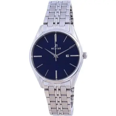 Westar Blue Dial Stainless Steel Quartz 40210 STN 104 Women's Watch