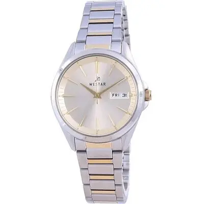 Westar Champagne Dial Two Tone Stainless Steel Quartz 40212 CBN 102 Women's Watch