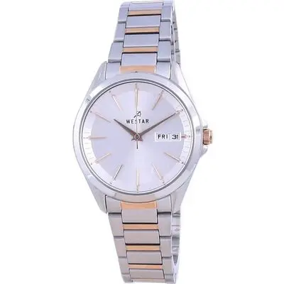 Westar Silver Dial Two Tone Stainless Steel Quartz 40212 SPN 607 Women's Watch