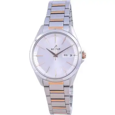 Westar Silver Dial Two Tone Stainless Steel Quartz 40212 SPN 607 Women's Watch