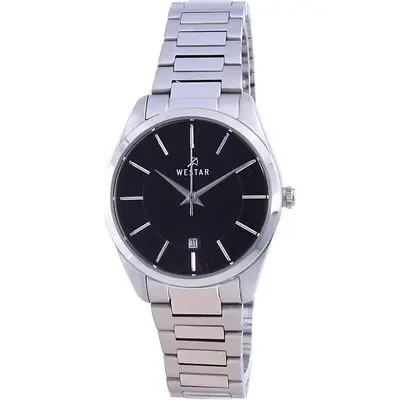 Westar Black Dial Stainless Steel Quartz 40213 STN 103 Women's Watch