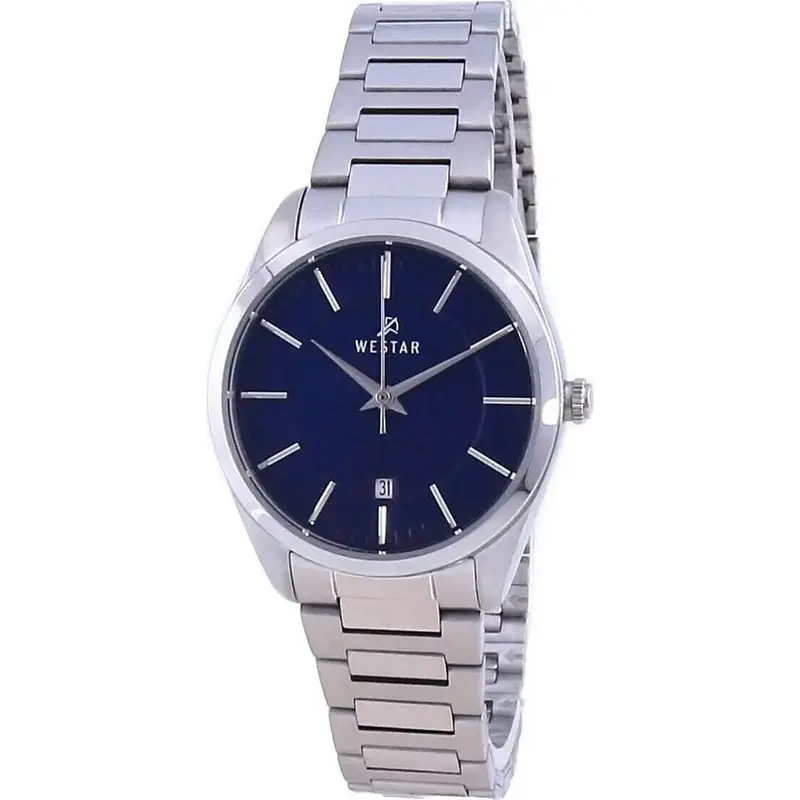 Westar Blue Dial Stainless Steel Quartz 40213 STN 104 Women's Watch