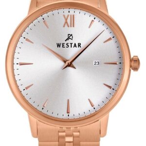 Westar Profile Rose Gold Tone Stainless Steel Silver Dial Quartz 40215PPN607 Women's Watch