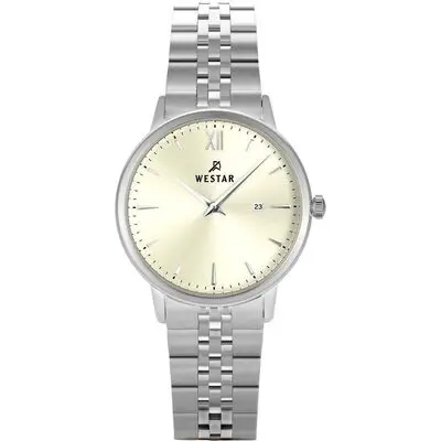 Westar Profile Stainless Steel Light Champagne Dial Quartz 40215STN102 Women's Watch