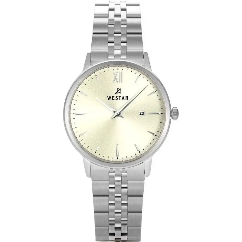 Westar Profile Stainless Steel Light Champagne Dial Quartz 40215STN102 Women's Watch