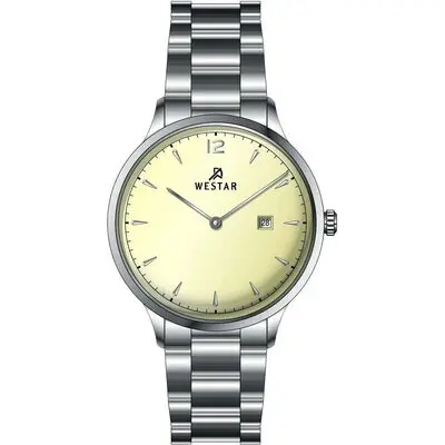 Westar Profile Two Tone Stainless Steel Light Champagne Dial Quartz 40218STN102 Women's Watch