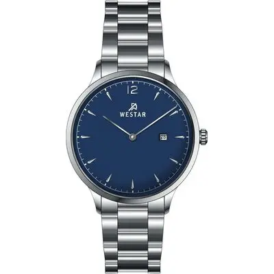 Westar Profile Stainless Steel Blue Dial Quartz 40218STN104 Women's Watch