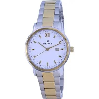 Westar White Dial Two Tone Stainless Steel Quartz 40245 CBN 101 Women's Watch
