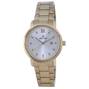 Westar Silver Dial Gold Tone Stainless Steel Quartz 40245 GPN 102 Women's Watch