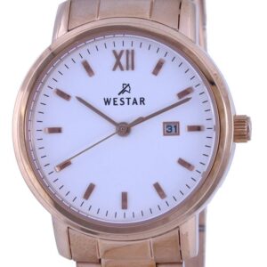 Westar White Dial Rose Gold Tone Stainless Steel Quartz 40245 PPN 601 Women's Watch
