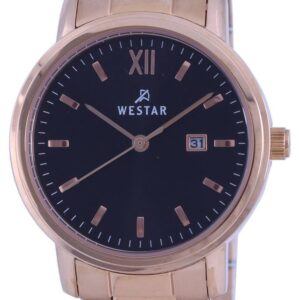 Westar Black Dial Rose Gold Tone Stainless Steel Quartz 40245 PPN 603 Women's Watch