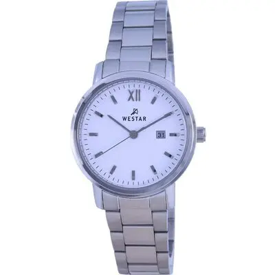 Westar White Dial Stainless Steel Quartz 40245 STN 101 Women's Watch