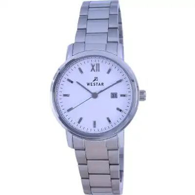 Westar White Dial Stainless Steel Quartz 40245 STN 101 Women's Watch