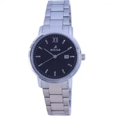 Westar Black Dial Stainless Steel Quartz 40245 STN 103 Women's Watch