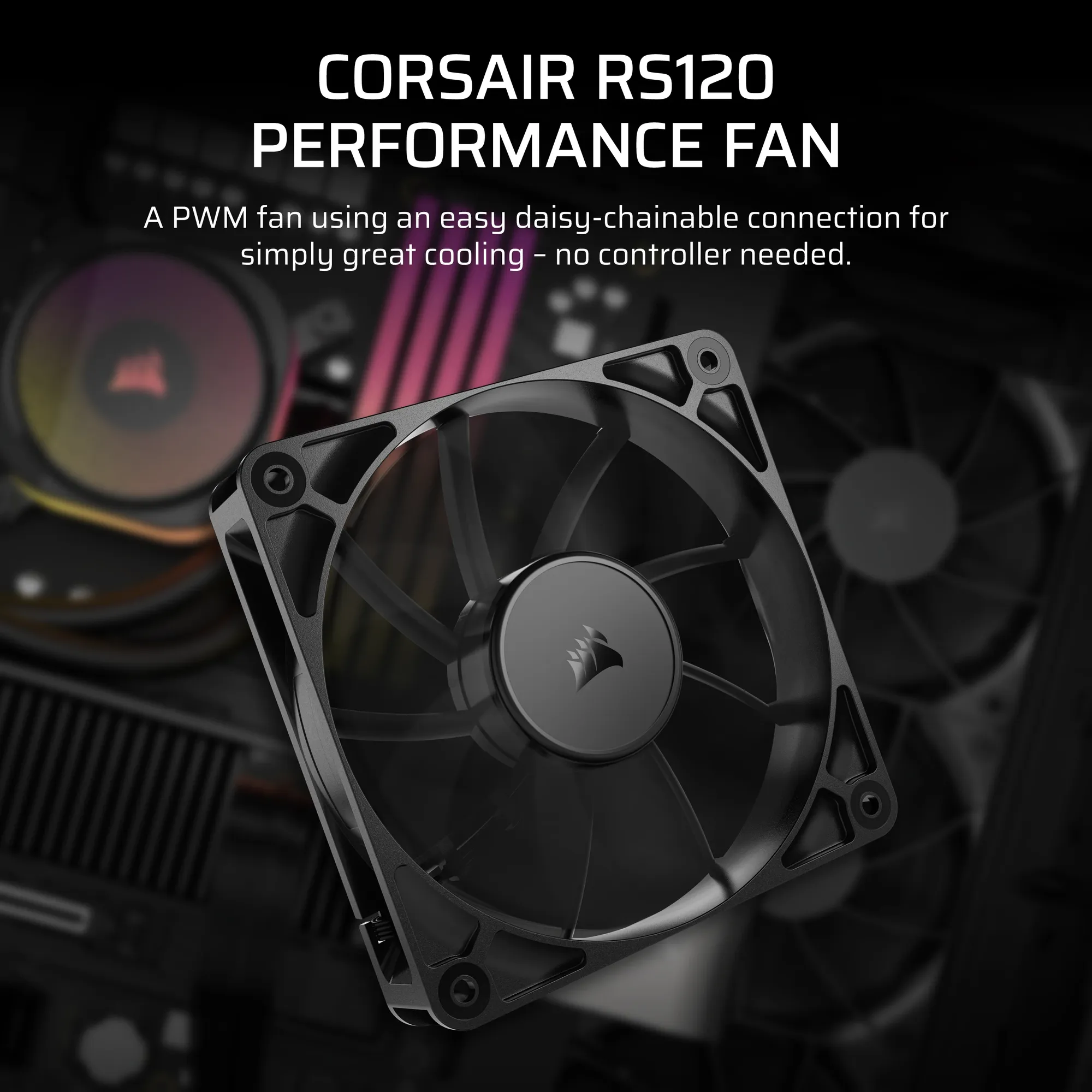 Corsair RS120 120mm PWM Fan 2 Corsair RS120 120mm PWM Fan - Image 2