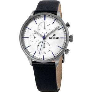 Westar Profile Leather Strap Silver Dial Quartz 50192STN407 Men's Watch