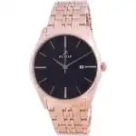 Westar Black Dial Rose Gold Tone Stainless Steel Quartz 50210 PPN 603 Men's Watch
