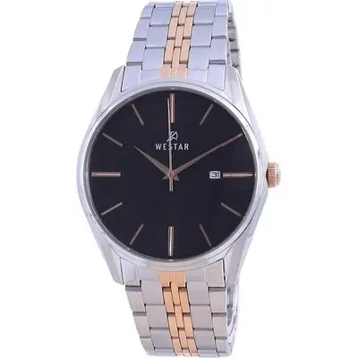 Westar Black Dial Two Tone Stainless Steel Quartz 50210 SPN 603 Men's Watch