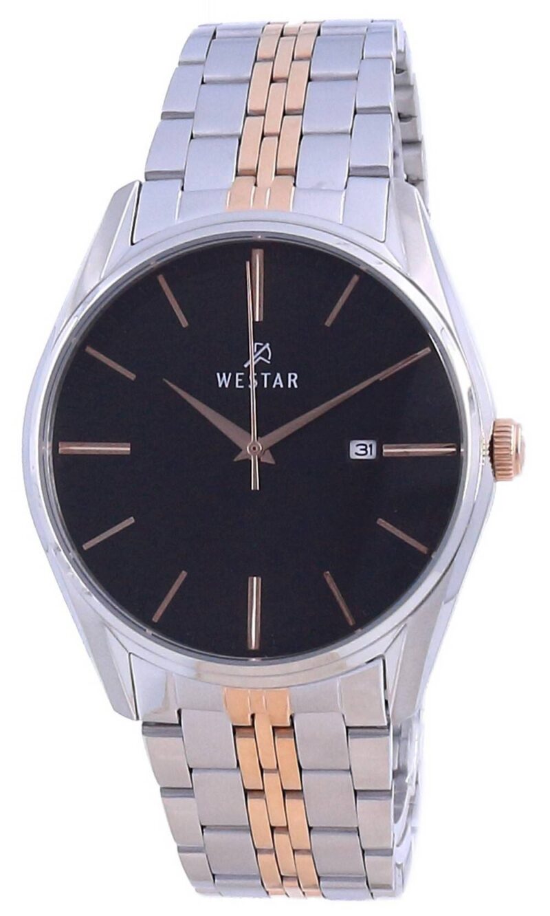 Westar Black Dial Two Tone Stainless Steel Quartz 50210 SPN 603 Men's Watch Westar Black Dial Two Tone Stainless Steel Quartz 50210 SPN 603 Men's Watch