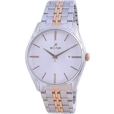 Westar Silver Dial Two Tone Stainless Steel Quartz 50210 SPN 607 Men's Watch