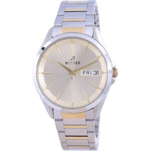 Westar Champagne Dial Two Tone Stainless Steel Quartz 50212 CBN 102 Men's Watch