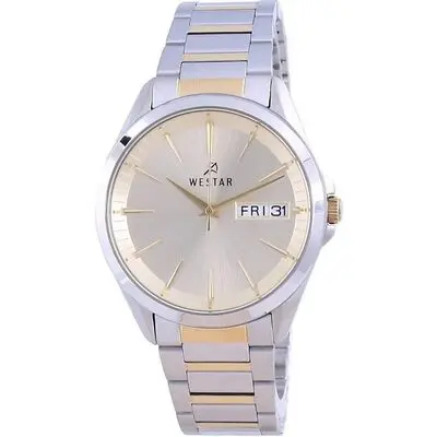 Westar Champagne Dial Two Tone Stainless Steel Quartz 50212 CBN 102 Men's Watch