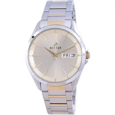 Westar Champagne Dial Two Tone Stainless Steel Quartz 50212 CBN 102 Men's Watch