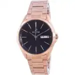 Westar Black Dial Rose Gold Tone Stainless Steel Quartz 50212 PPN 603 Men's Watch