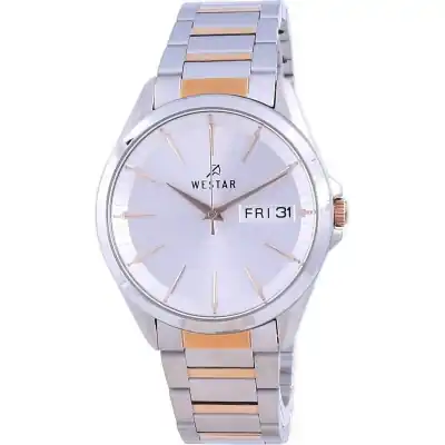 Westar Silver Dial Two Tone Stainless Steel Quartz 50212 SPN 607 Men's Watch