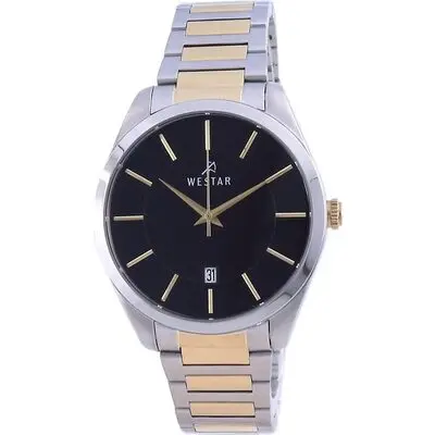 Westar Black Dial Two Tone Stainless Steel Quartz 50213 CBN 103 Men's Watch