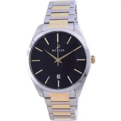Westar Black Dial Two Tone Stainless Steel Quartz 50213 CBN 103 Men's Watch