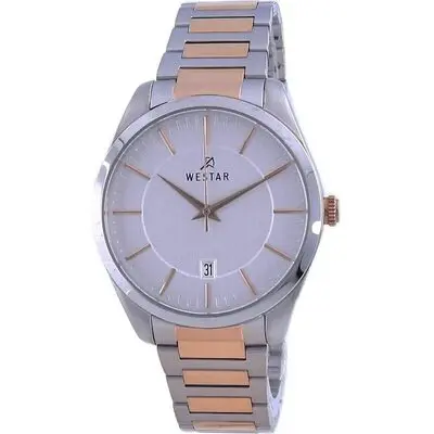 Westar Silver Dial Two Tone Stainless Steel Quartz 50213 SPN 607 Men's Watch