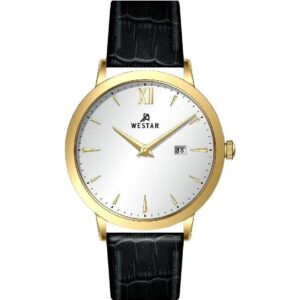 Westar Profile Leather Strap Silver Dial Quartz 50214GPN107 Men's Watch