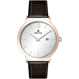 Westar Profile Leather Strap Silver Dial Quartz 50214PPN627 Men's Watch