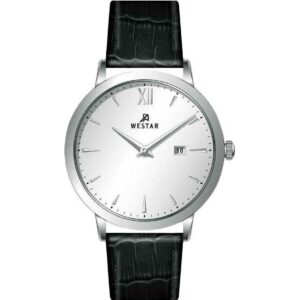 Westar Profile Leather Strap Silver Dial Quartz 50214STN107 Men's Watch