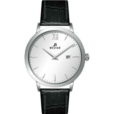 Westar Profile Leather Strap Silver Dial Quartz 50214STN107 Men's Watch