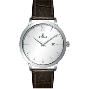 Westar Profile Leather Strap Silver Dial Quartz 50214STN127 Men's Watch