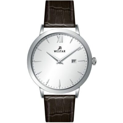 Westar Profile Leather Strap Silver Dial Quartz 50214stn127 Men's Watch
