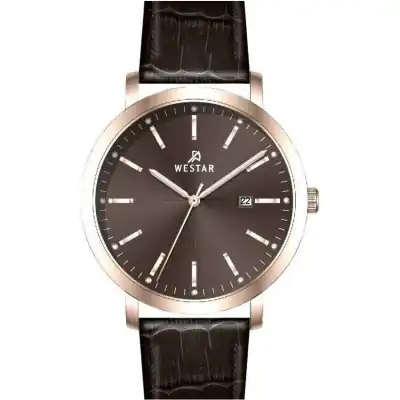 Westar Profile Leather Strap Brown Dial Quartz 50216PPN620 Men's Watch
