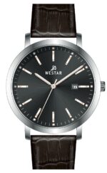 Westar Profile Leather Strap Black Dial Quartz 50216STN623 Men's Watch