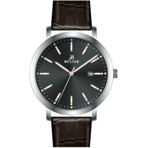 Westar Profile Leather Strap Black Dial Quartz 50216STN623 Men's Watch