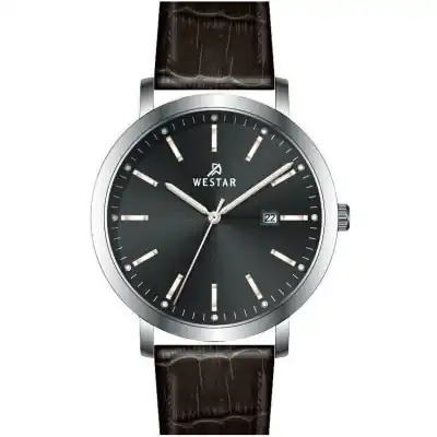 Westar Profile Leather Strap Black Dial Quartz 50216STN623 Men's Watch